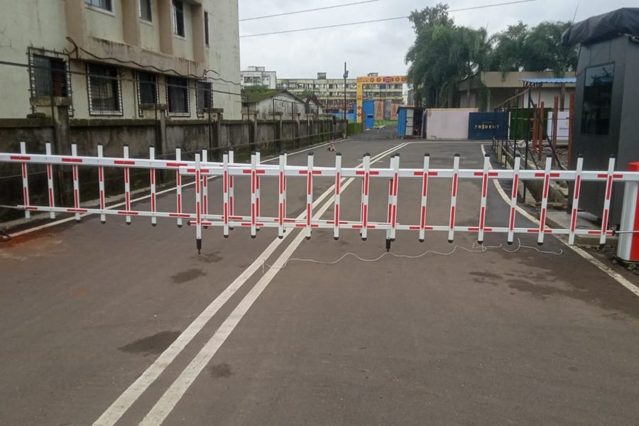 Boom barrier at a society entrance