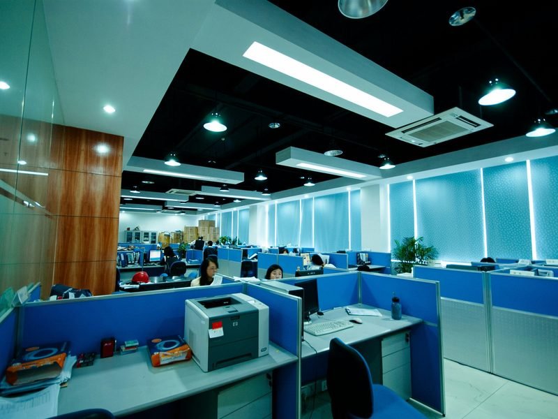 An open plan office